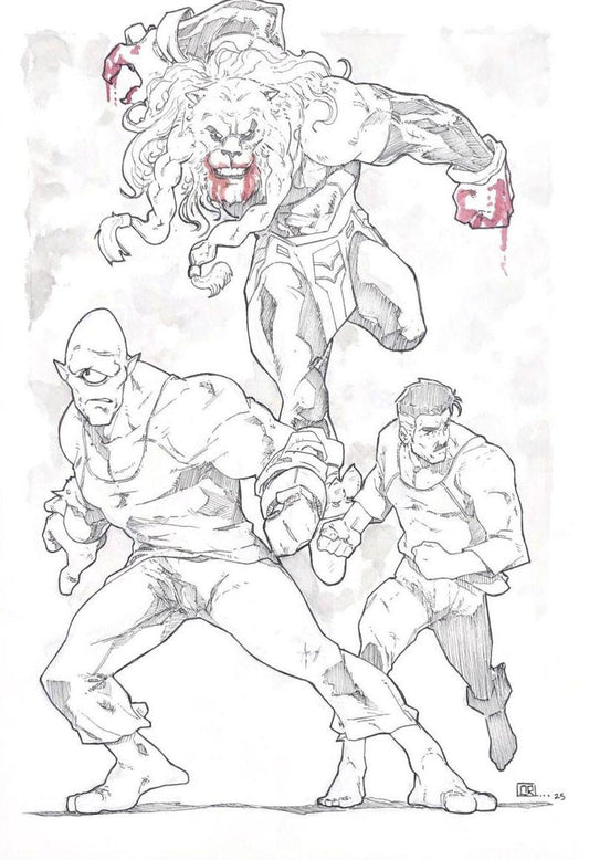 Omni-Man, Battle Beast & Allen - Illustration by Osvaldo Ruiz