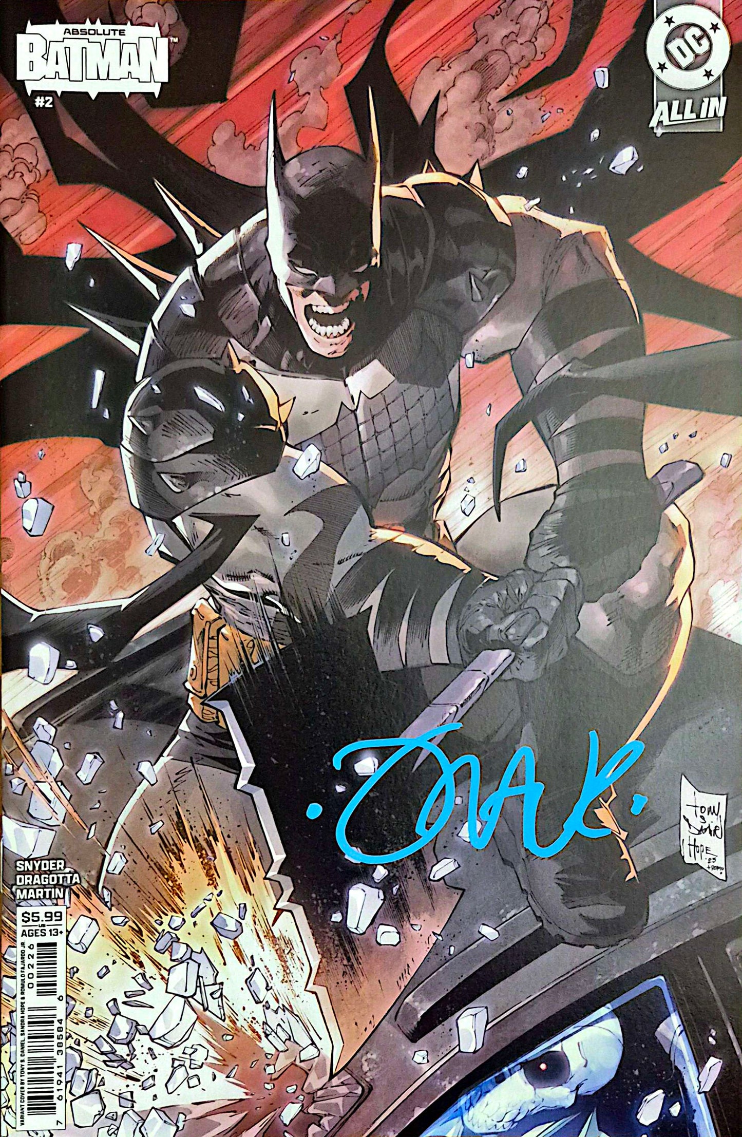 Absolute Batman #2 4th print S. Daniel Variant - Signed by Frank Martin