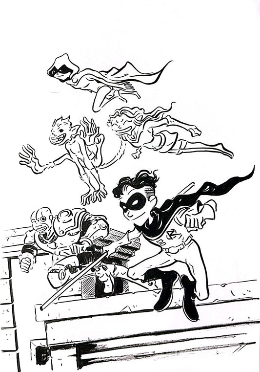 Teen Titans - Illustration by Gustavo Magalhães